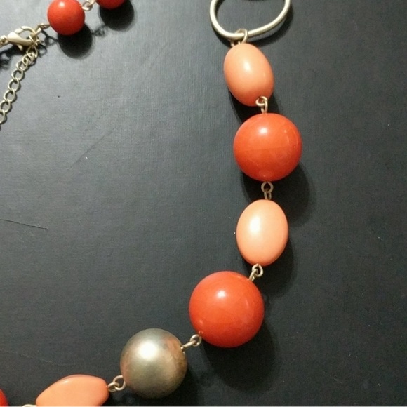Orange and gold statement necklace‎ - Picture 2 of 2